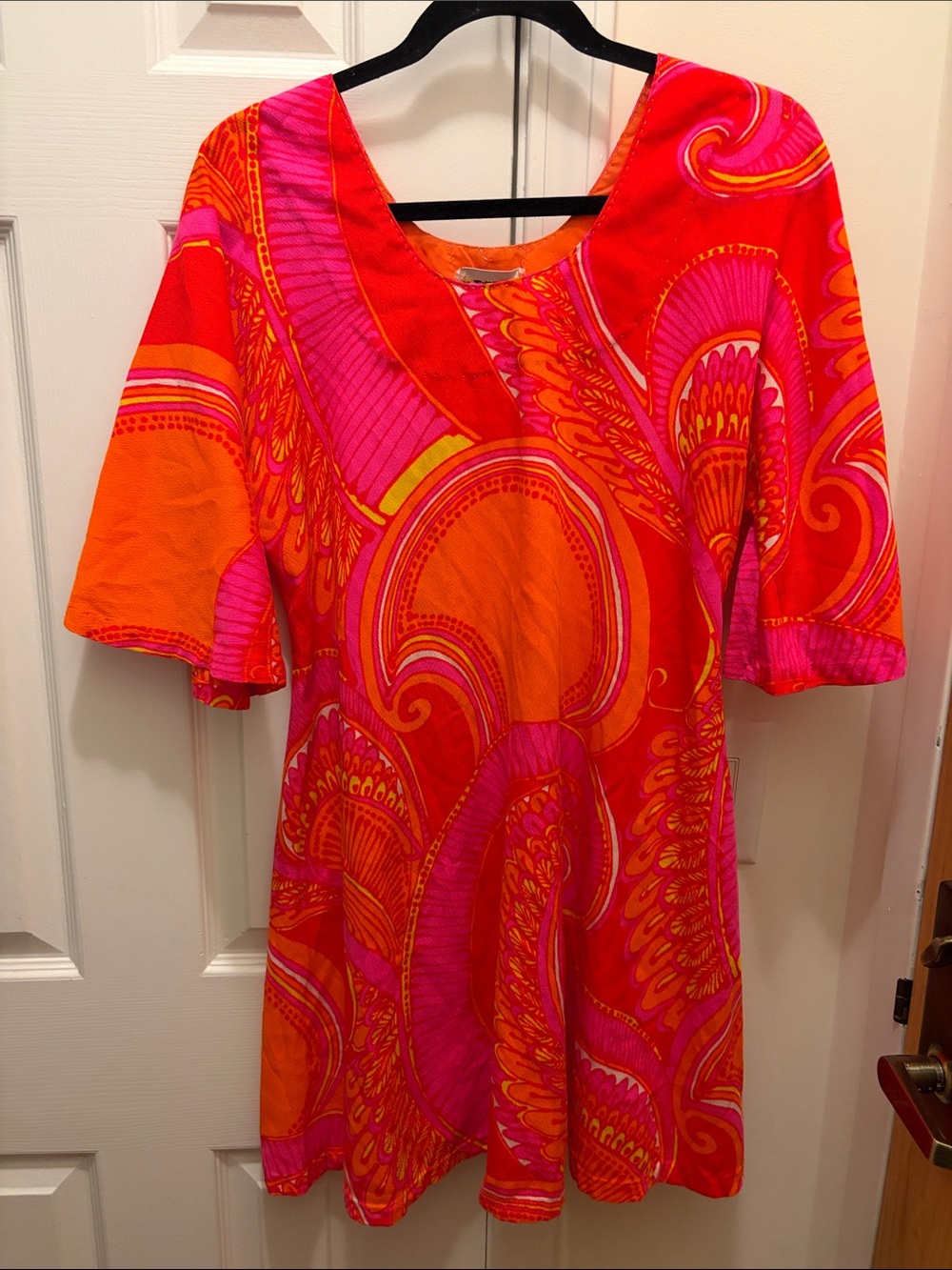 Two Potatoe Pink & Orange Boatneck Women's Dress